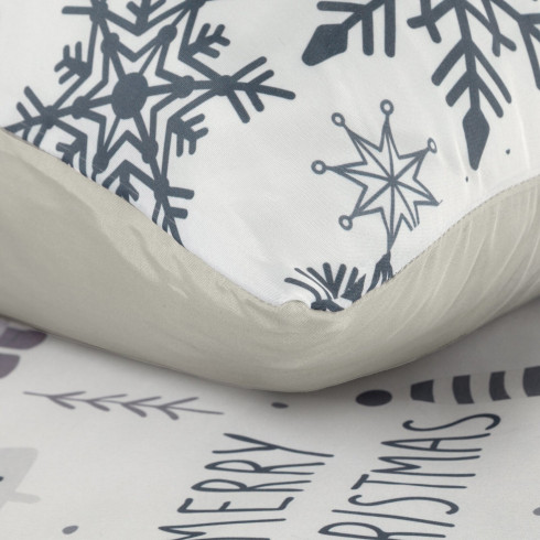 Vianočné obliečky 140x200 cm bavlnené renforcé, biele a oceľové