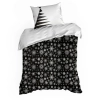 Vianočné obliečky 140x200 cm bavlnené renforcé, čierne a biele