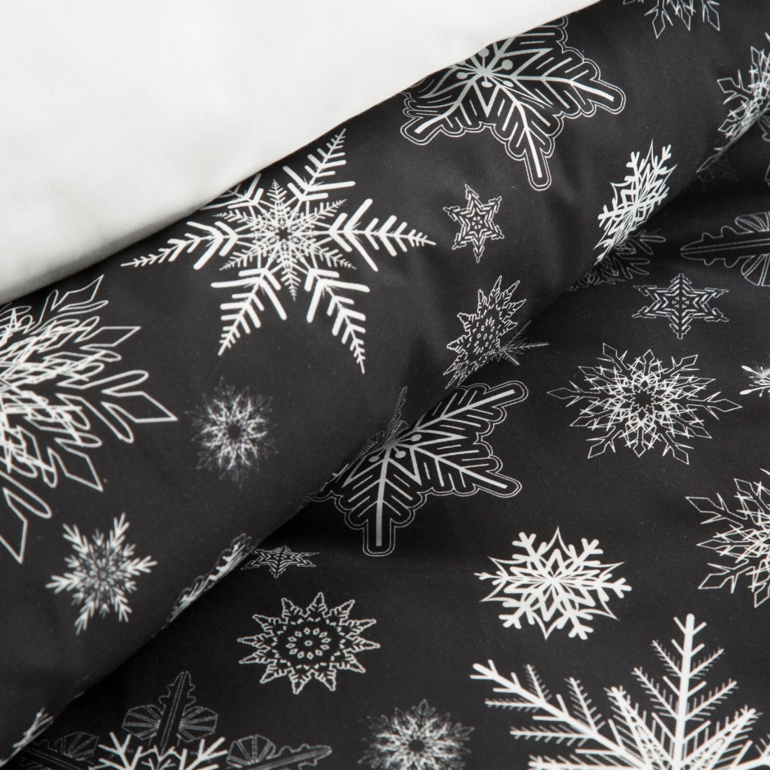 Vianočné obliečky 140x200 cm bavlnené renforcé, čierne a biele