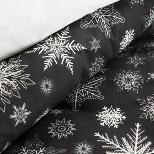 Vianočné obliečky 140x200 cm bavlnené renforcé, čierne a biele