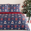 Vianočné obliečky 140x200 cm bavlnené renforcé, tmavomodré a červené