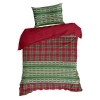 Vianočné obliečky 140x200 cm flanelové, zelené a červené