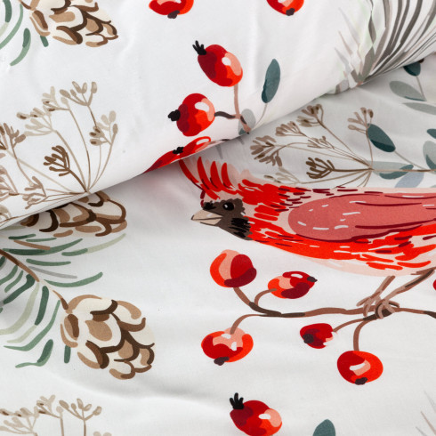 Vianočné obliečky 140x200 cm mikrovláknové, biele a červené