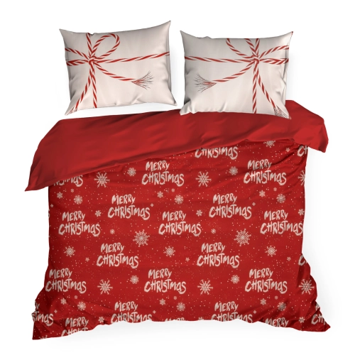 Vianočné obliečky 140x200 cm mikrovláknové, červené a biele