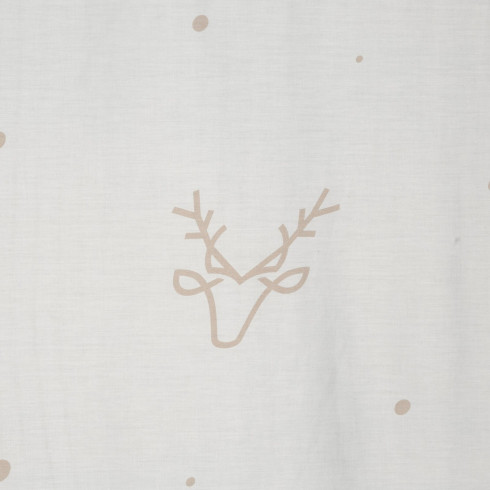 Vianočné obliečky 140x200 cm saténová bavlna, biele s béžovým motívom