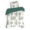 Vianočné obliečky 160x200 cm bavlnené renforcé, biele a zelené