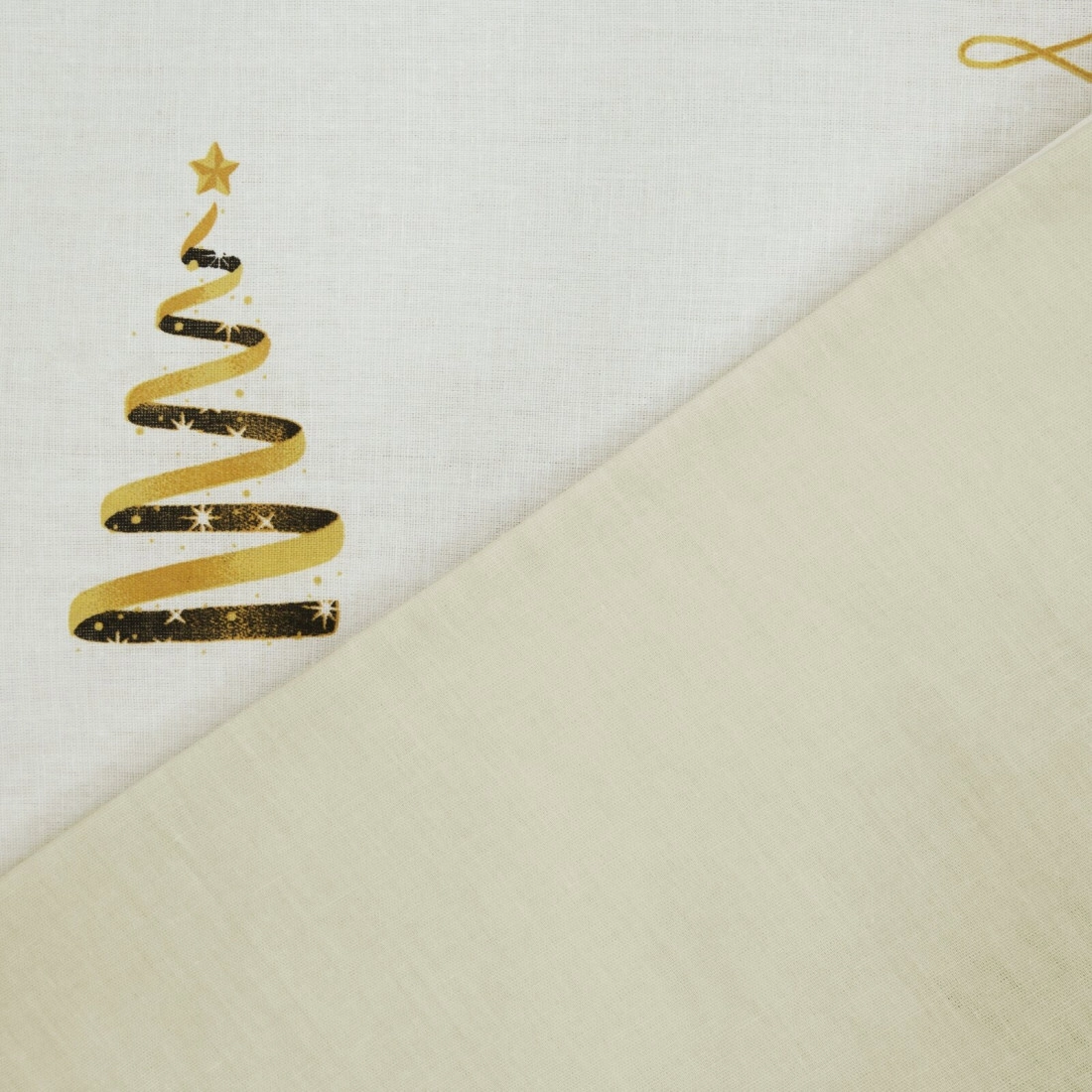 Vianočné obliečky 160x200 cm bavlnené renforcé, biele a zlaté