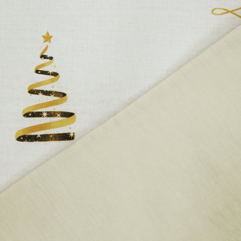 Vianočné obliečky 160x200 cm bavlnené renforcé, biele a zlaté