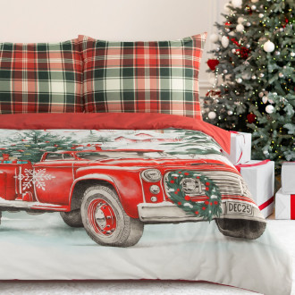 Vianočné obliečky 160x200 cm bavlnené renforcé, červené a biele