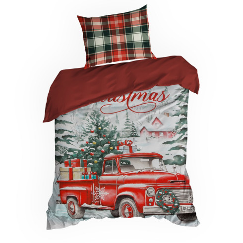 Vianočné obliečky 160x200 cm bavlnené renforcé, červené a biele