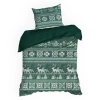 Vianočné obliečky 160x200 cm bavlnené renforcé, tmavozelené a biele