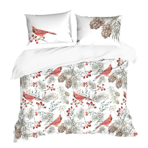 Vianočné obliečky 160x200 cm mikrovláknové, biele a červené