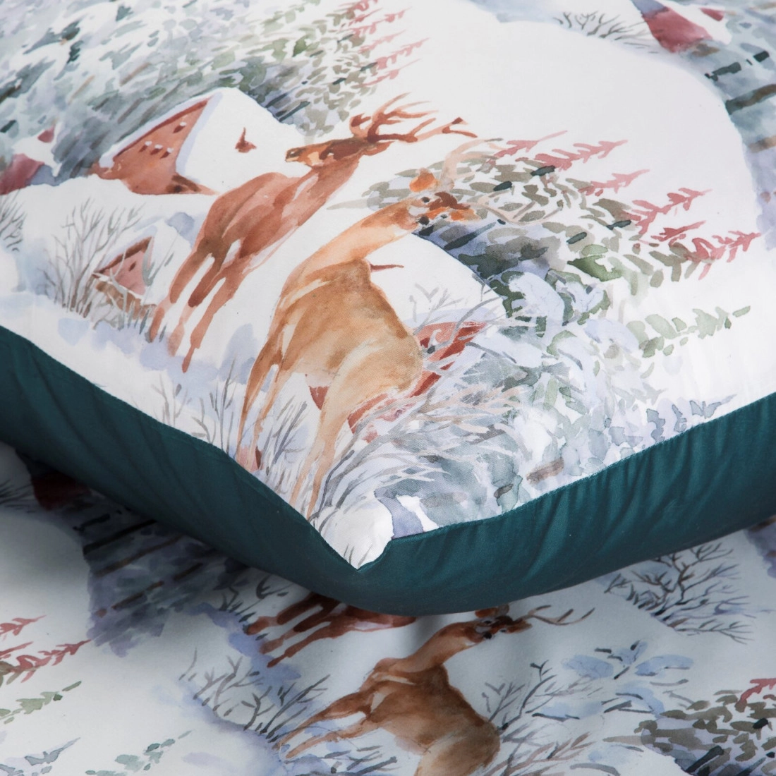 Vianočné obliečky 160x200 cm mikrovláknové, biele a zelené