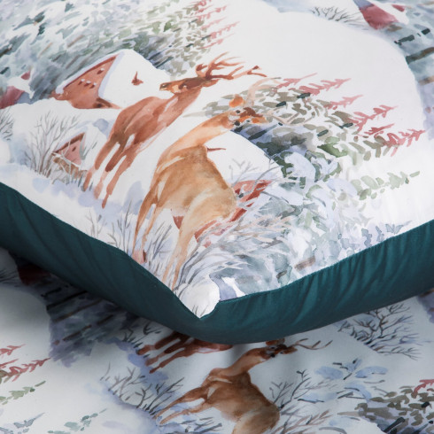 Vianočné obliečky 160x200 cm mikrovláknové, biele a zelené