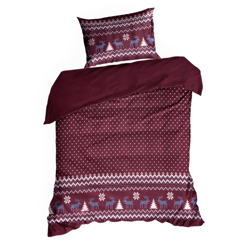 Vianočné obliečky 160x200 cm mikrovláknové, bordové a biele
