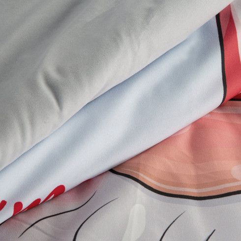 Vianočné obliečky 160x200 cm mikrovláknové, jasnosivé a červené