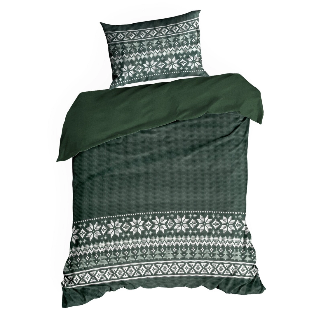 Vianočné obliečky 160x200 cm mikrovláknové, zelené a biele