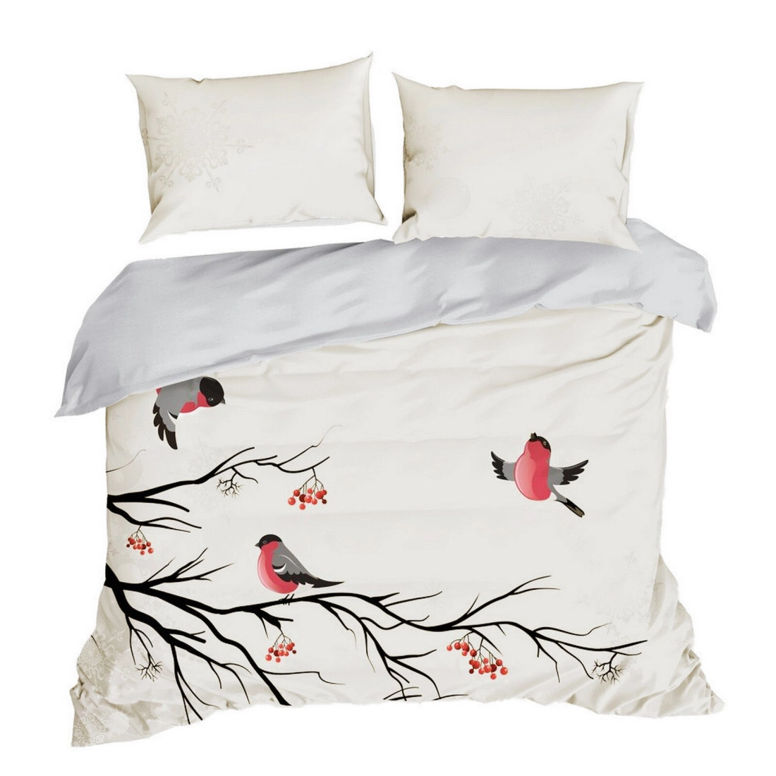 Vianočné obliečky 160x200 cm saténová bavlna, biele a červené