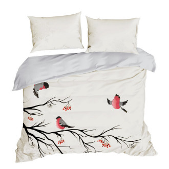 Vianočné obliečky 160x200 cm saténová bavlna, biele a červené