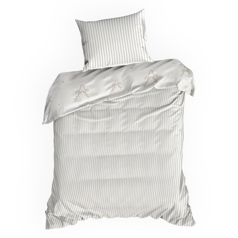 Vianočné obliečky 160x200 cm saténové, biele a béžové