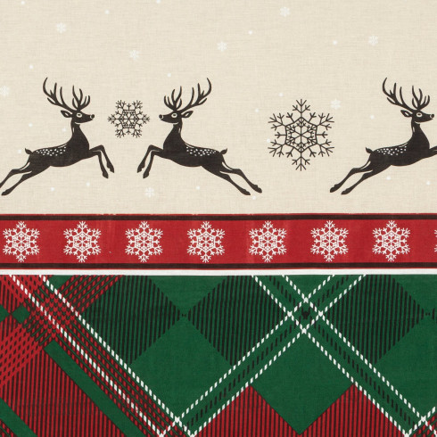 Vianočné obliečky 220x200 cm bavlna renforcé, kockované červené a zelené