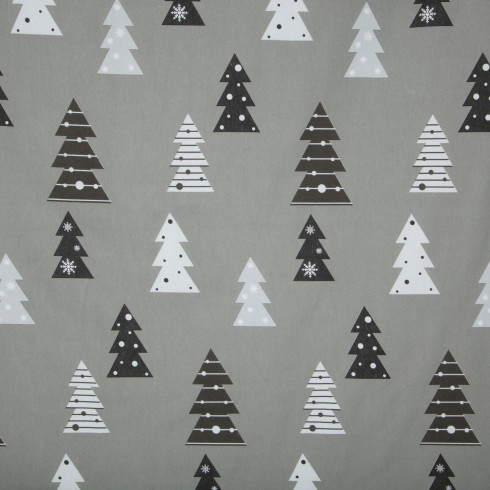 Vianočné obliečky 220x200 cm bavlnené flanelové, sivé a biele