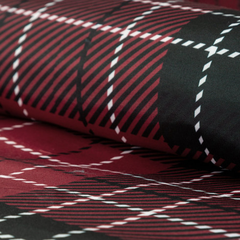 Vianočné obliečky 220x200 cm bavlnené renforcé, bordové a tmavozelené