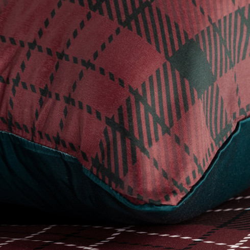 Vianočné obliečky 220x200 cm bavlnené renforcé, bordové a tmavozelené