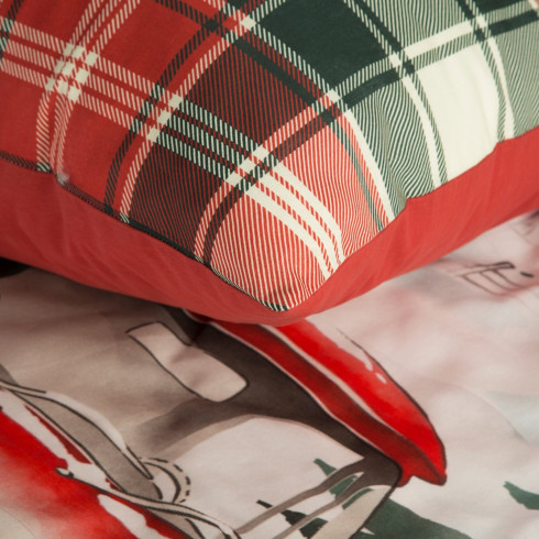 Vianočné obliečky 220x200 cm bavlnené renforcé, červené a biele