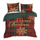 Vianočné obliečky 220x200 cm bavlnené renforcé, červené a fľaškovo zelené