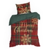 Vianočné obliečky 220x200 cm bavlnené renforcé, červené a fľaškovo zelené