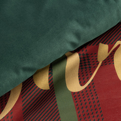 Vianočné obliečky 220x200 cm bavlnené renforcé, červené a fľaškovo zelené