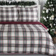 Vianočné obliečky 220x200 cm mikrovláknové, biele a bordové