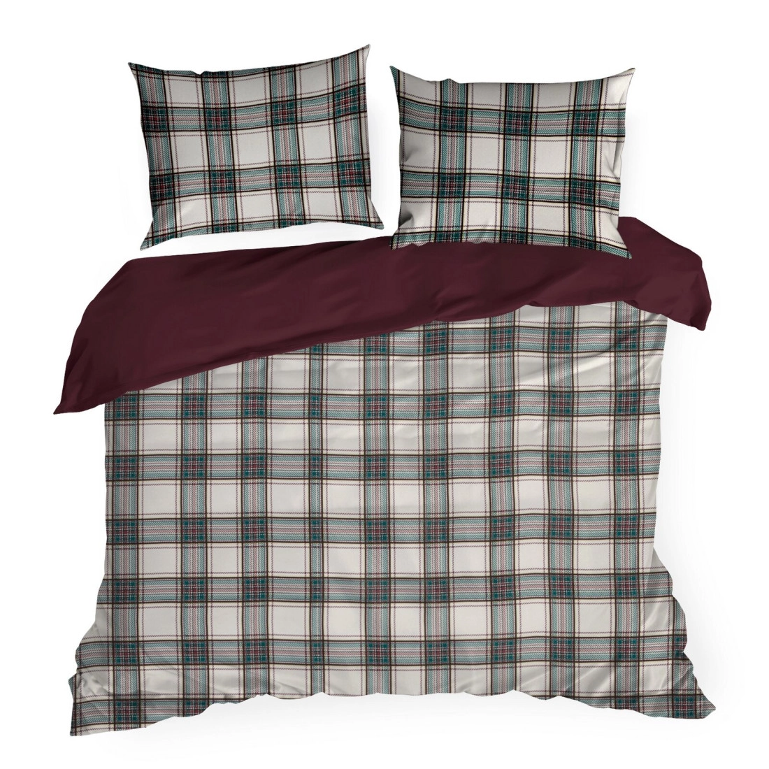 Vianočné obliečky 220x200 cm mikrovláknové, biele a bordové