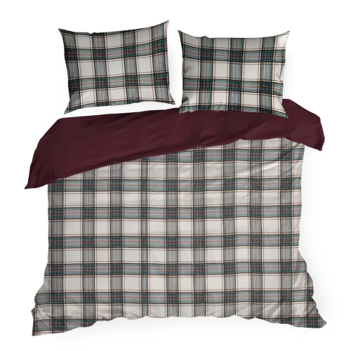 Vianočné obliečky 220x200 cm mikrovláknové, biele a bordové