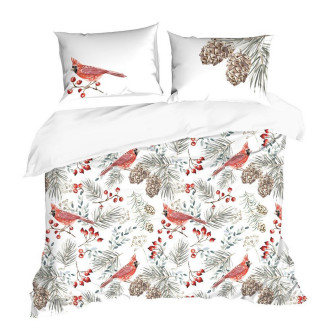 Vianočné obliečky 220x200 cm mikrovláknové, biele a červené