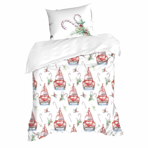 Vianočné obliečky 220x200 cm mikrovláknové, biele a červené