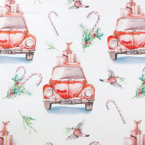 Vianočné obliečky 220x200 cm mikrovláknové, biele a červené