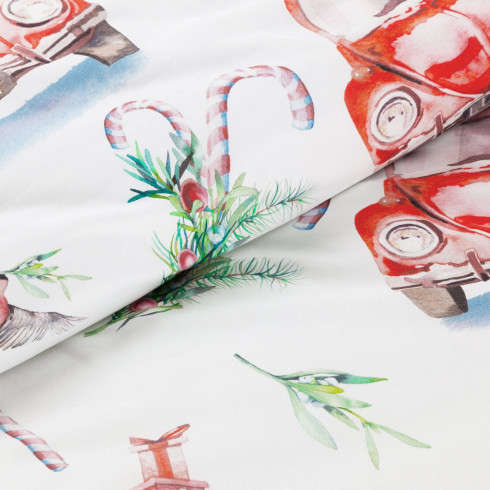 Vianočné obliečky 220x200 cm mikrovláknové, biele a červené