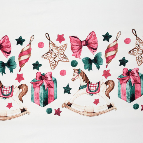 Vianočné obliečky 220x200 cm mikrovláknové, biele a ružové