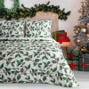 Vianočné obliečky 220x200 cm mikrovláknové, biele a zelené