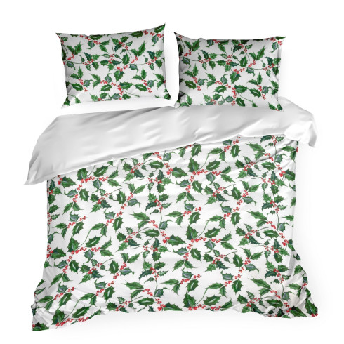 Vianočné obliečky 220x200 cm mikrovláknové, biele a zelené