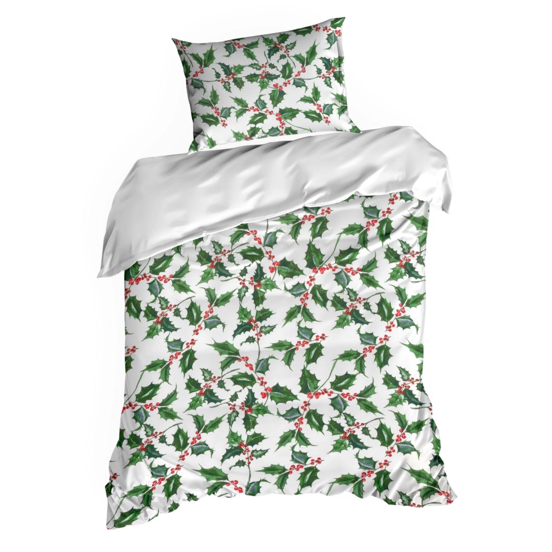Vianočné obliečky 220x200 cm mikrovláknové, biele a zelené