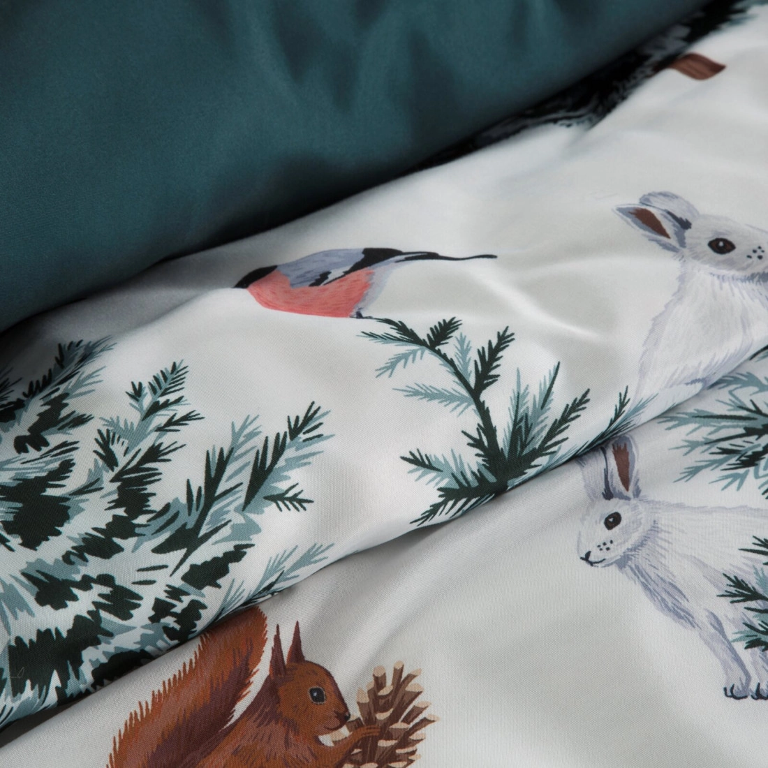 Vianočné obliečky 220x200 cm mikrovláknové, biele a zelené