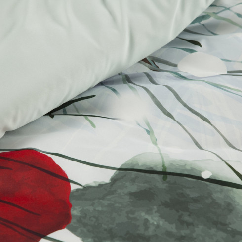 Vianočné obliečky 220x200 cm mikrovláknové, svetlosivé a tmavotyrkysové