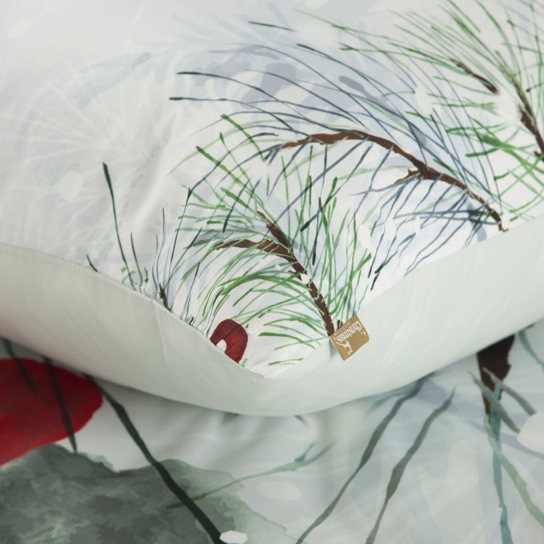 Vianočné obliečky 220x200 cm mikrovláknové, svetlosivé a tmavotyrkysové