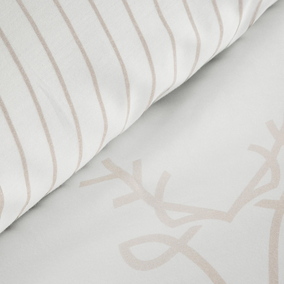 Vianočné obliečky 220x200 cm saténová bavlna, biele a béžové