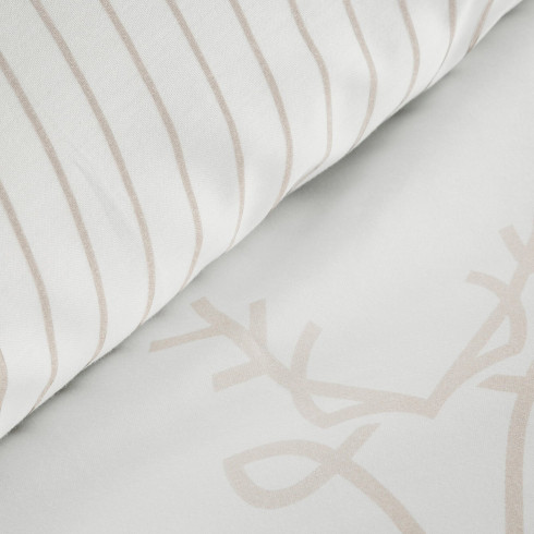 Vianočné obliečky 220x200 cm saténová bavlna, biele a béžové