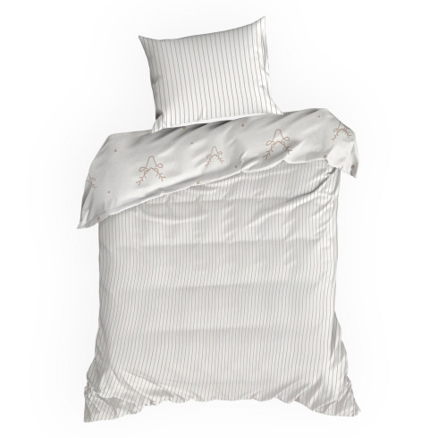 Vianočné obliečky 220x200 cm saténová bavlna, biele a béžové