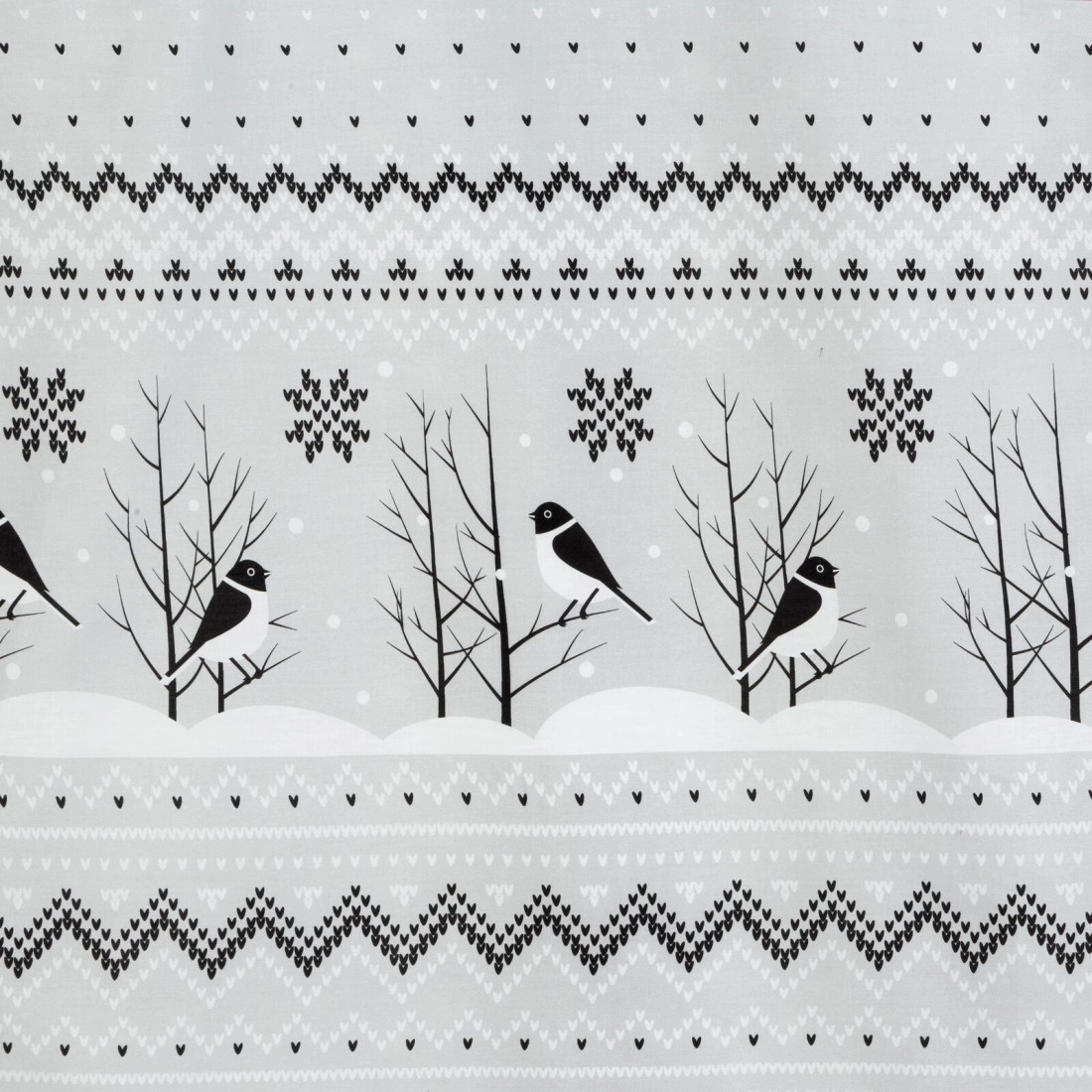 Vianočné obliečky 220x200 cm saténová bavlna, biele a oceľové